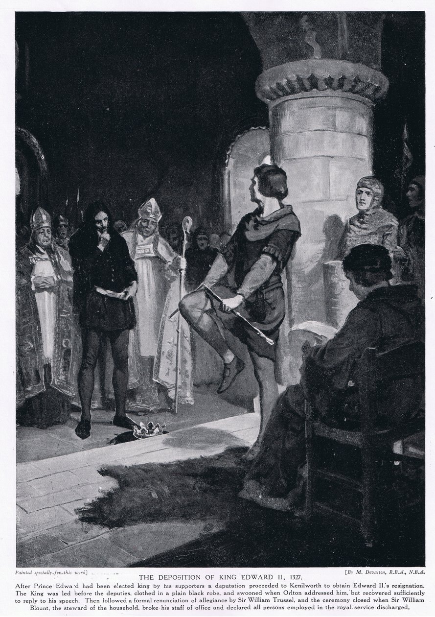 Obalenie króla Edwrada II AD1327 autorstwa Margaret Dovaston