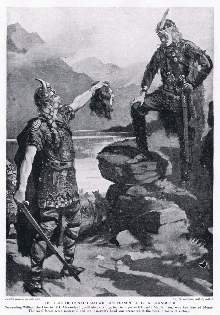 Głowa Donalda MacWilliama podarowana Aleksandrowi II AD1214 autorstwa Margaret Dovaston