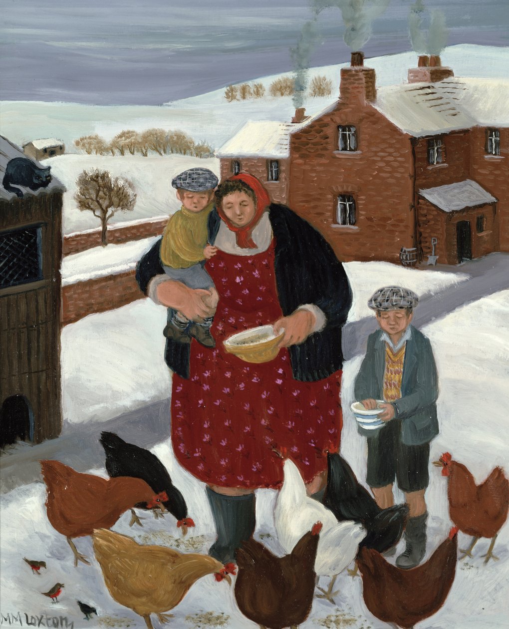Podwórko w zimie autorstwa Margaret Loxton