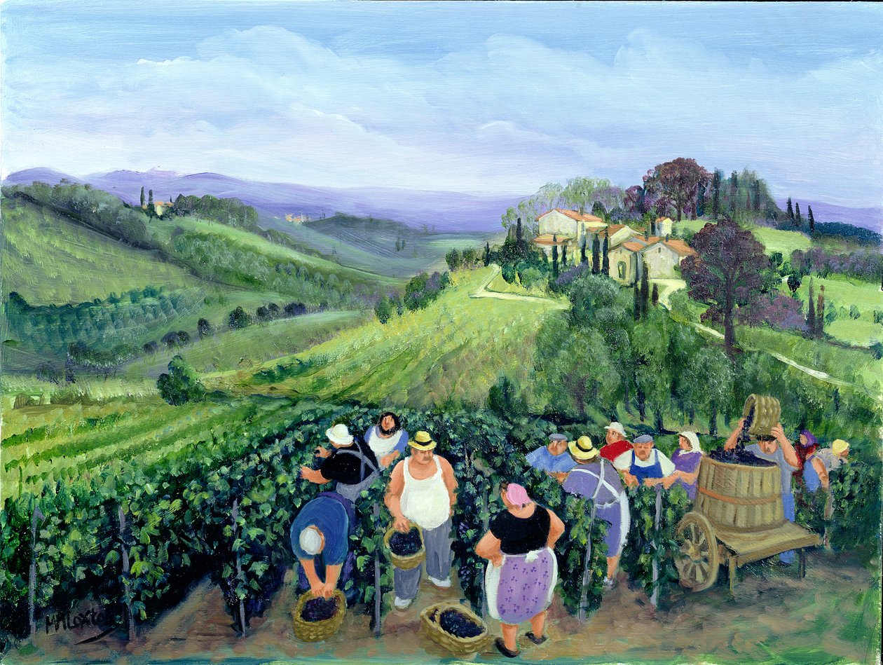 Krajobraz Chianti (olej na płótnie) autorstwa Margaret Loxton