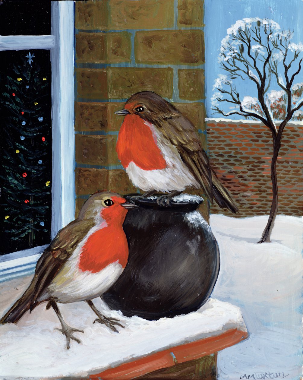 Robinsy w śniegu autorstwa Margaret Loxton