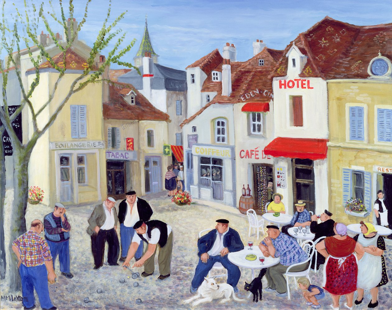 Gra, Burgund (olej na płótnie) autorstwa Margaret Loxton