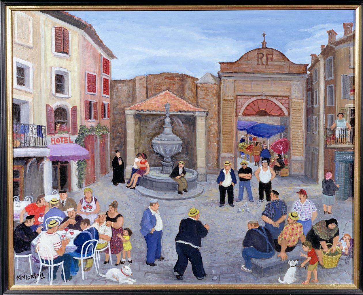 Wioska w Prowansji (olej na płótnie) autorstwa Margaret Loxton