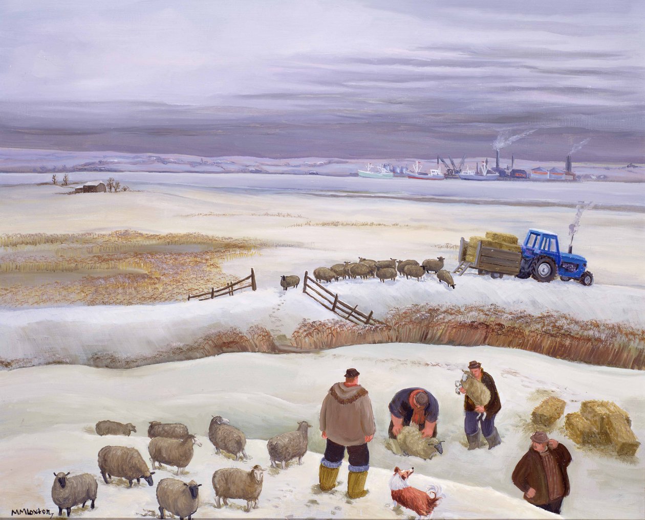 Zimowe opady śniegu (malarstwo) autorstwa Margaret Loxton