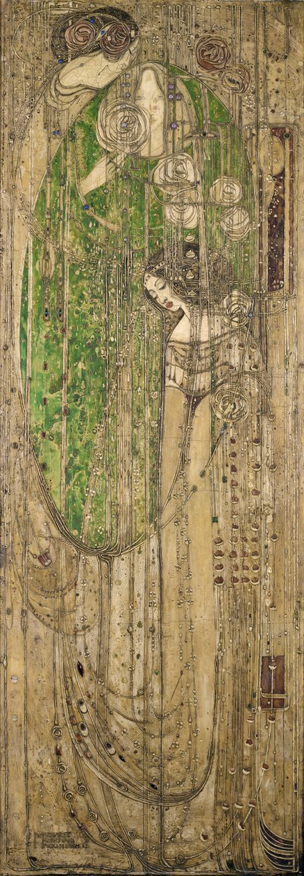 „O wy wszyscy, którzy chodzicie po wierzbowym lesie” autorstwa Margaret MacDonald Mackintosh