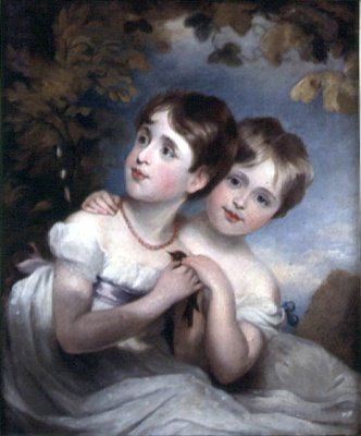 Dwie dziewczyny z ptakiem autorstwa Margaret Sarah Carpenter