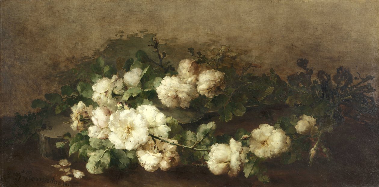 Martwa natura z gitarą i różami autorstwa Margaretha Roosenboom