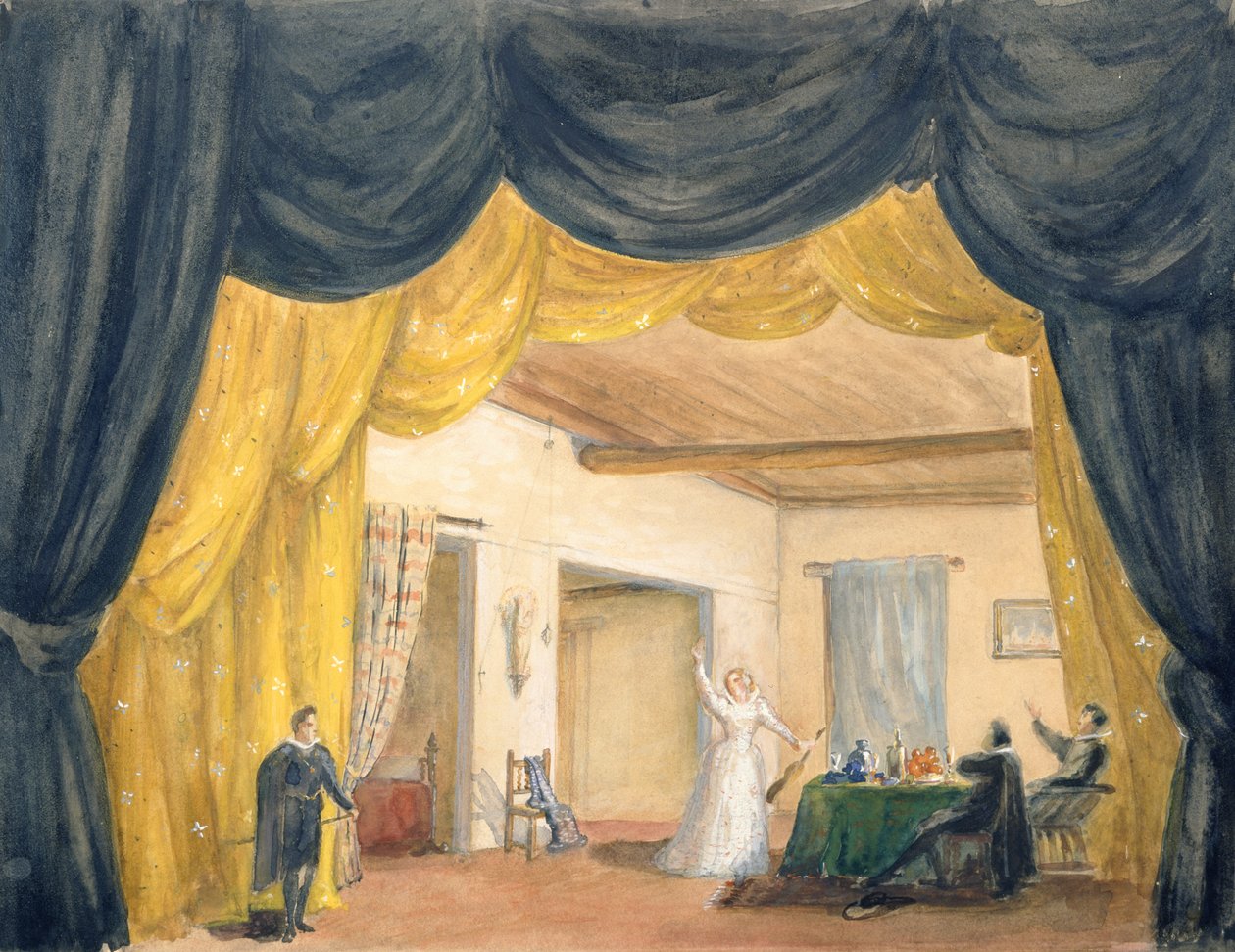 Scenografia do opery "Kamienny gość" Aleksandra Siergiejewicza Dargomyżskiego autorstwa Margarita Genrichovna Genke Shifrina