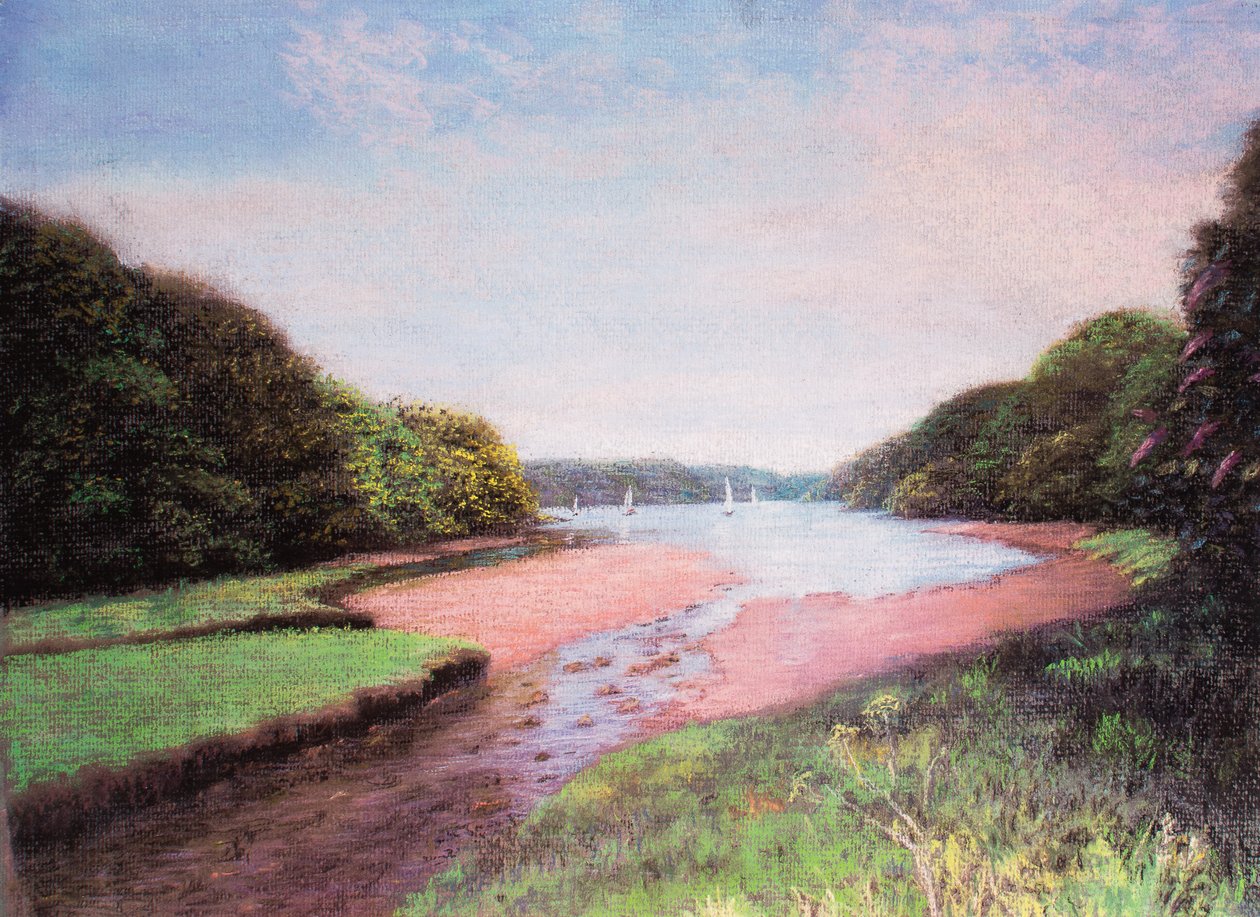 Dittisham, South Devon, 1997 (pastel) autorstwa Margo Starkey