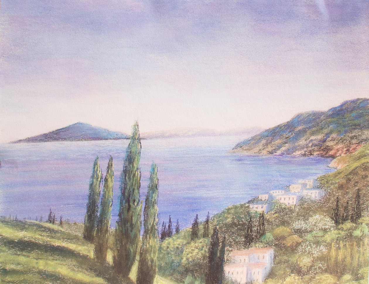 Scena włoska, 1999 (pastel) autorstwa Margo Starkey
