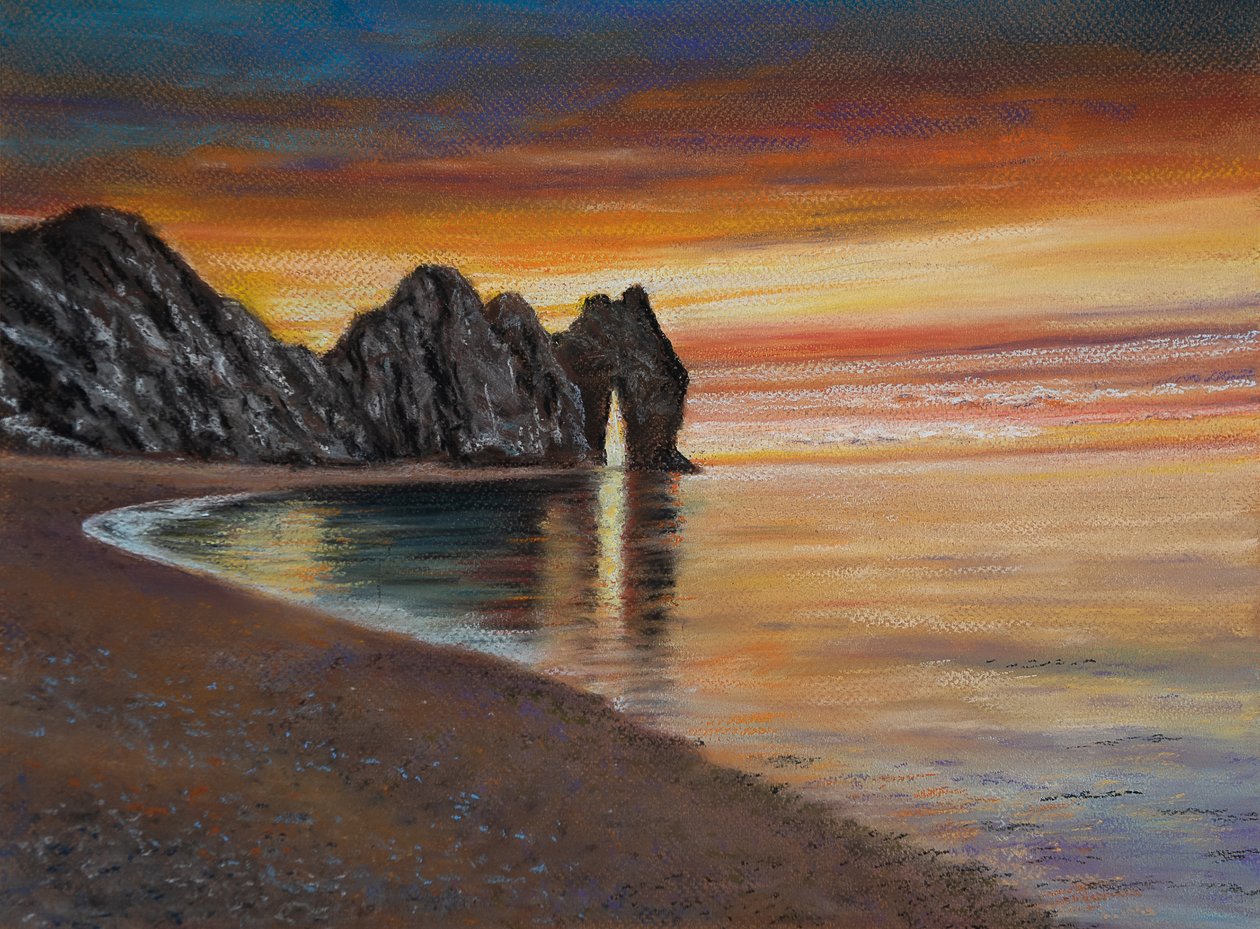 Durdle drzwi. Dorset, 2020 (pastel) autorstwa Margo Starkey