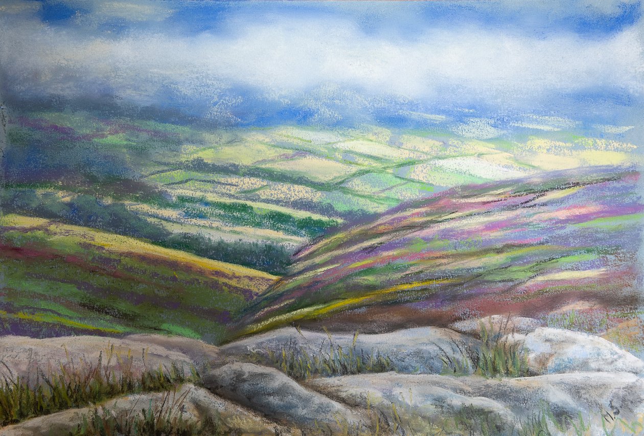 Kraina Jezior Mglistych, 2022 (pastel) autorstwa Margo Starkey