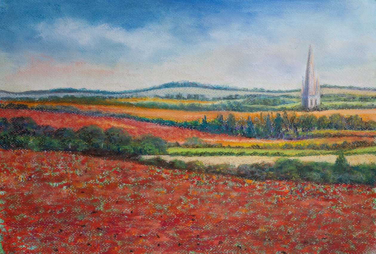 Pola makowe, 2021 (pastel) autorstwa Margo Starkey
