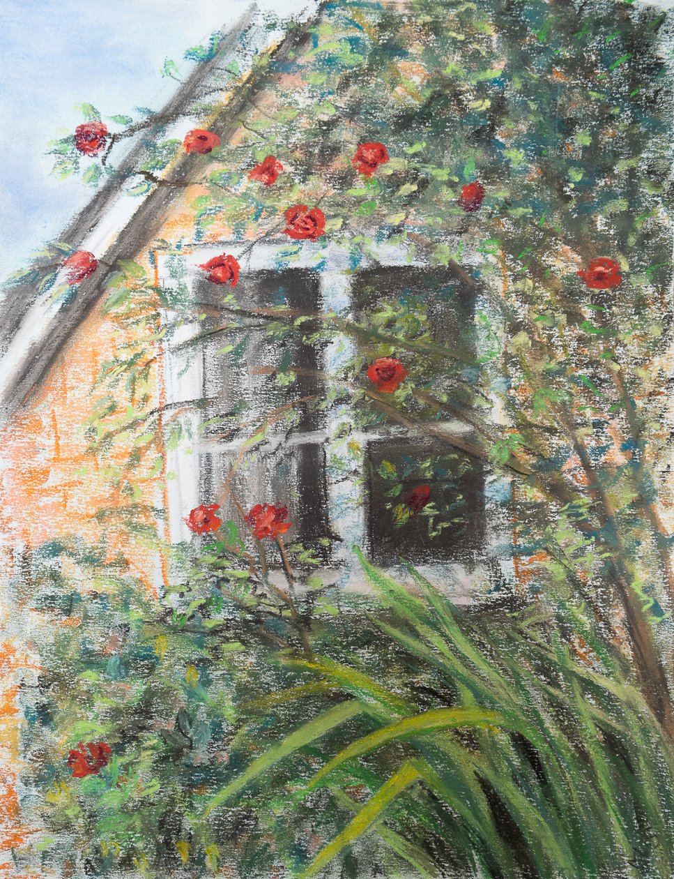 Róże nad oknem, 2022 (pastel) autorstwa Margo Starkey