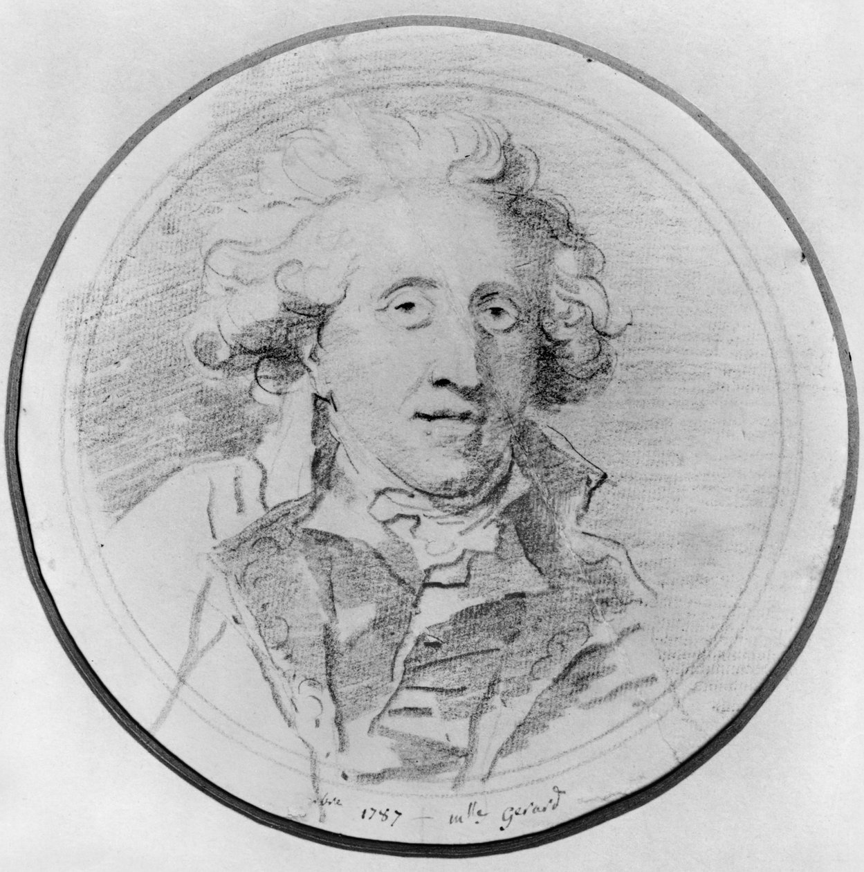 Portret przypuszczalnie Jean-Honore Fragonard (1732-1806) 1787 (pierre noire na papierze) autorstwa Marguerite Gerard