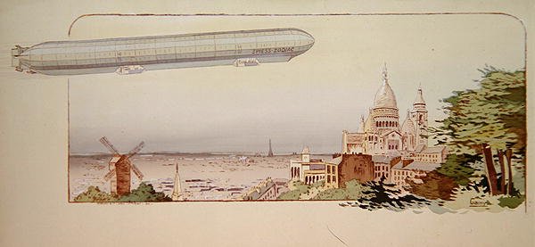 The Spiess Zodiac Sterowiec, wyd. Mabileau, Paryż autorstwa Marguerite (fl.1909 14) Montaut