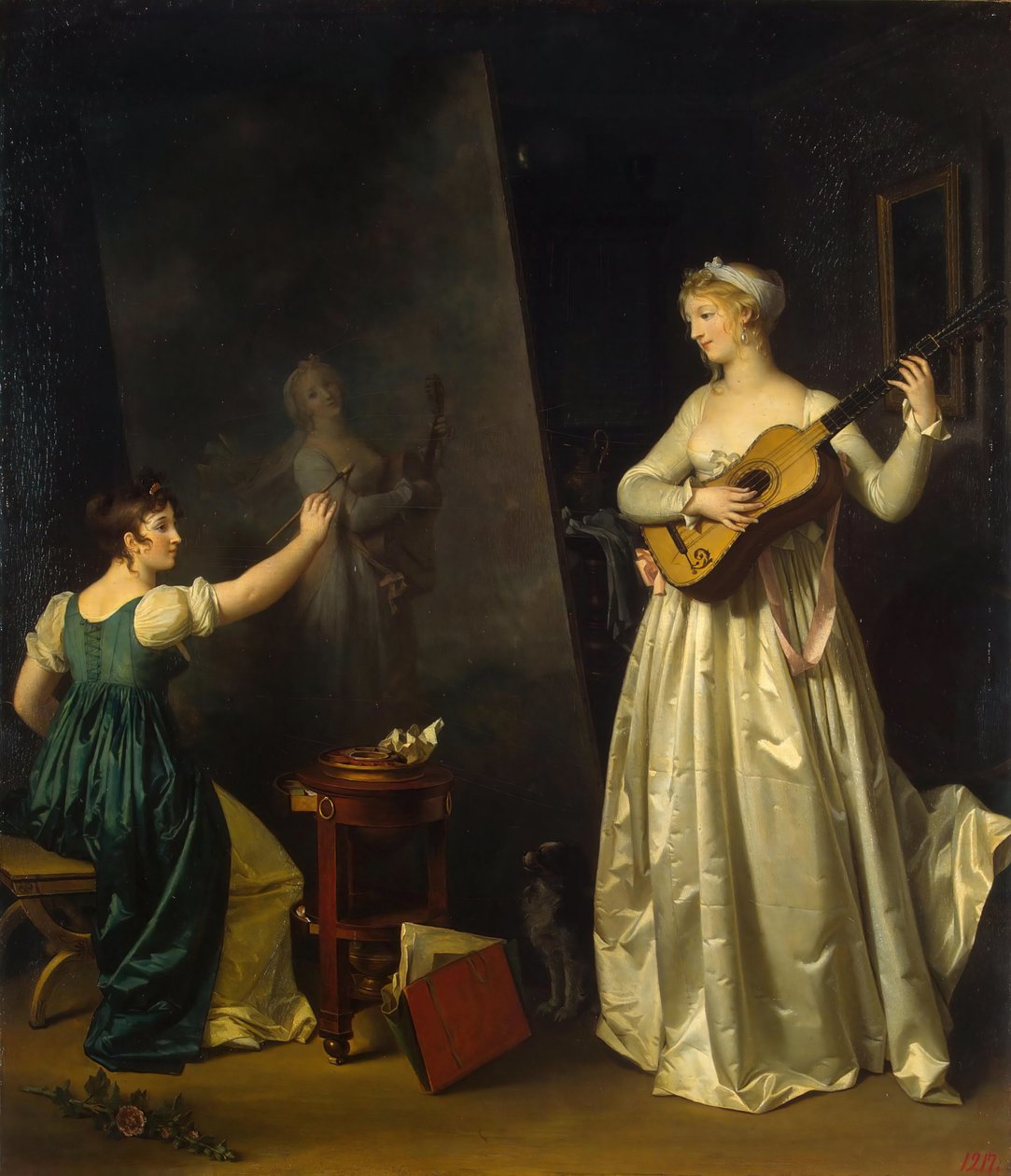 Artysta malujący portret muzyka, lata 1790. autorstwa Marguerite Gerard