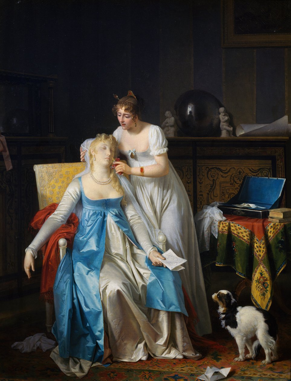 Złe wieści, obraz Marguerite Gerard (1761-1837), olej na płótnie, 63,5x50,5 cm, Francja autorstwa Marguerite Gerard