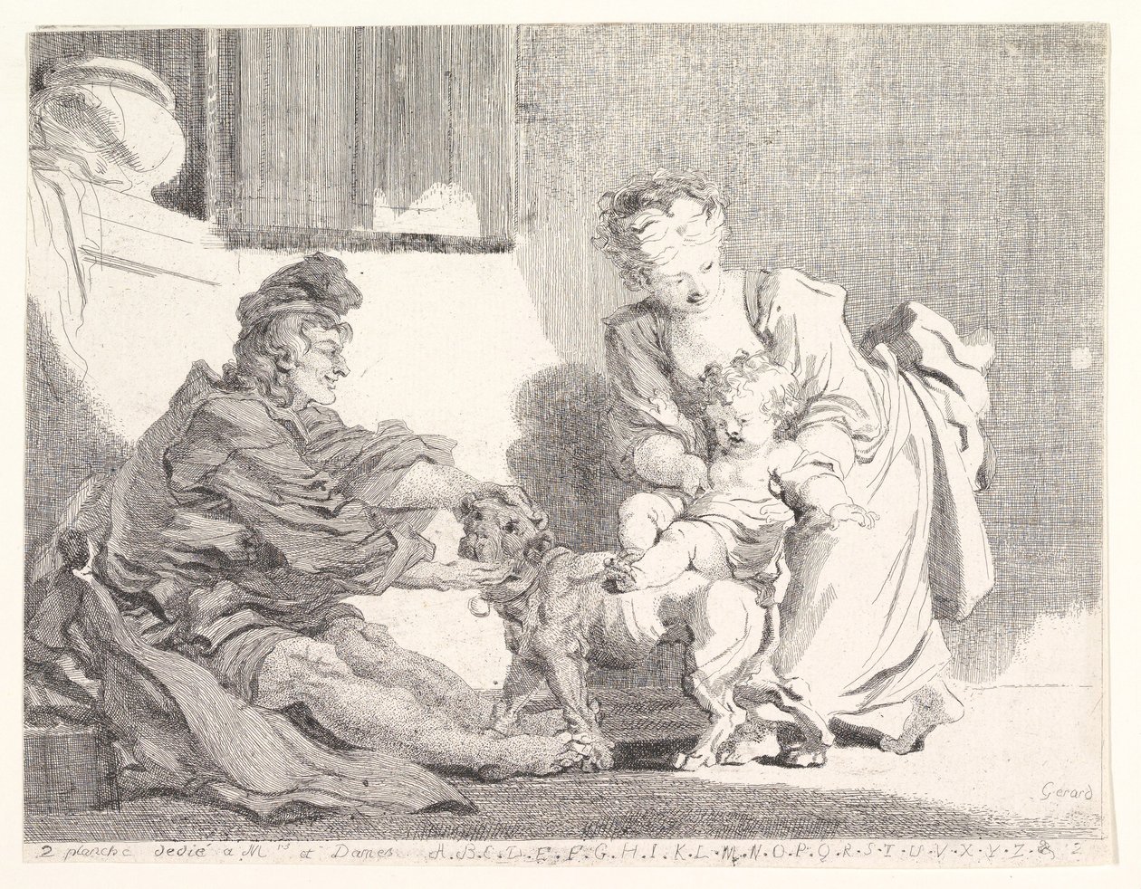 Dziecko i buldog, 1778. autorstwa Marguerite Gerard