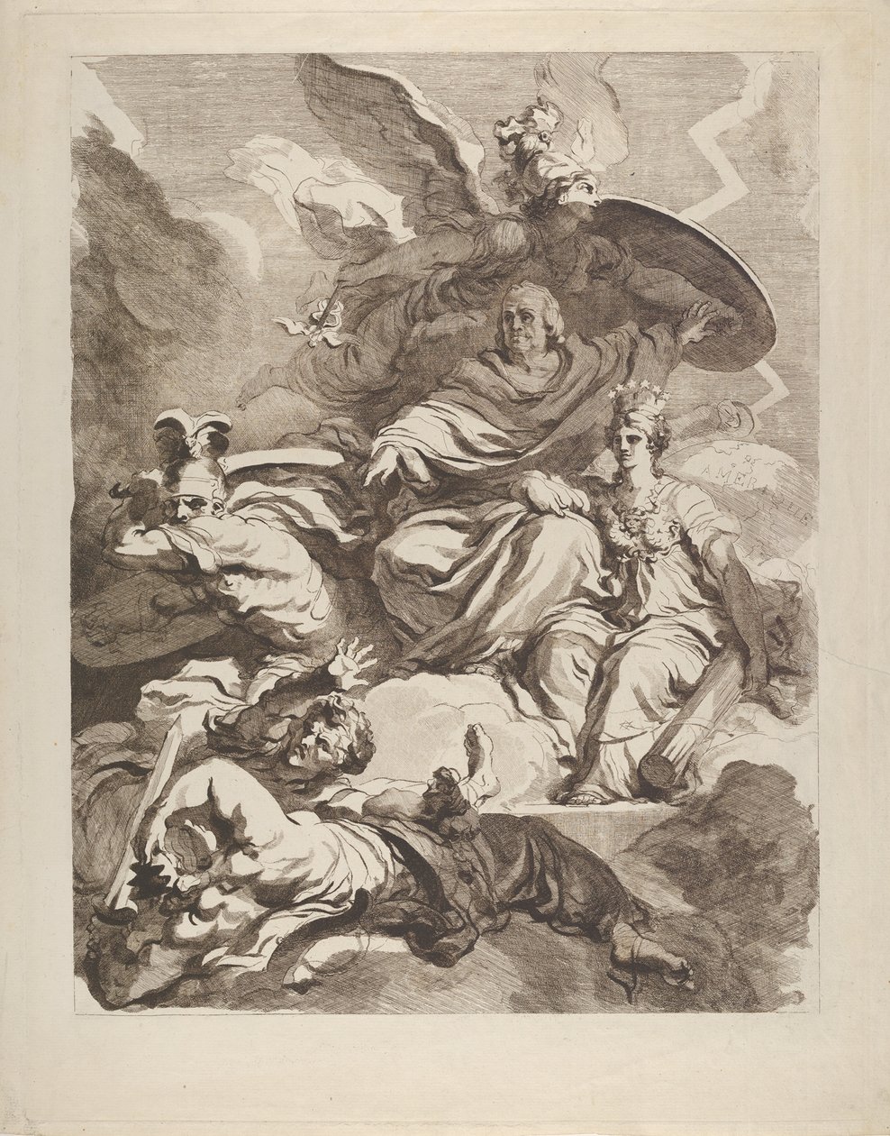 Geniusz Franklina, 1778. autorstwa Marguerite Gerard