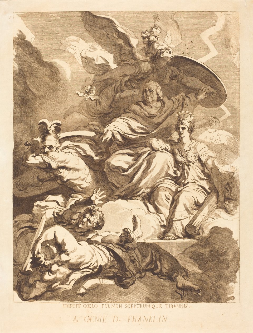 Geniusz Franklina autorstwa Marguerite Gérard after Jean Honoré Fragonard