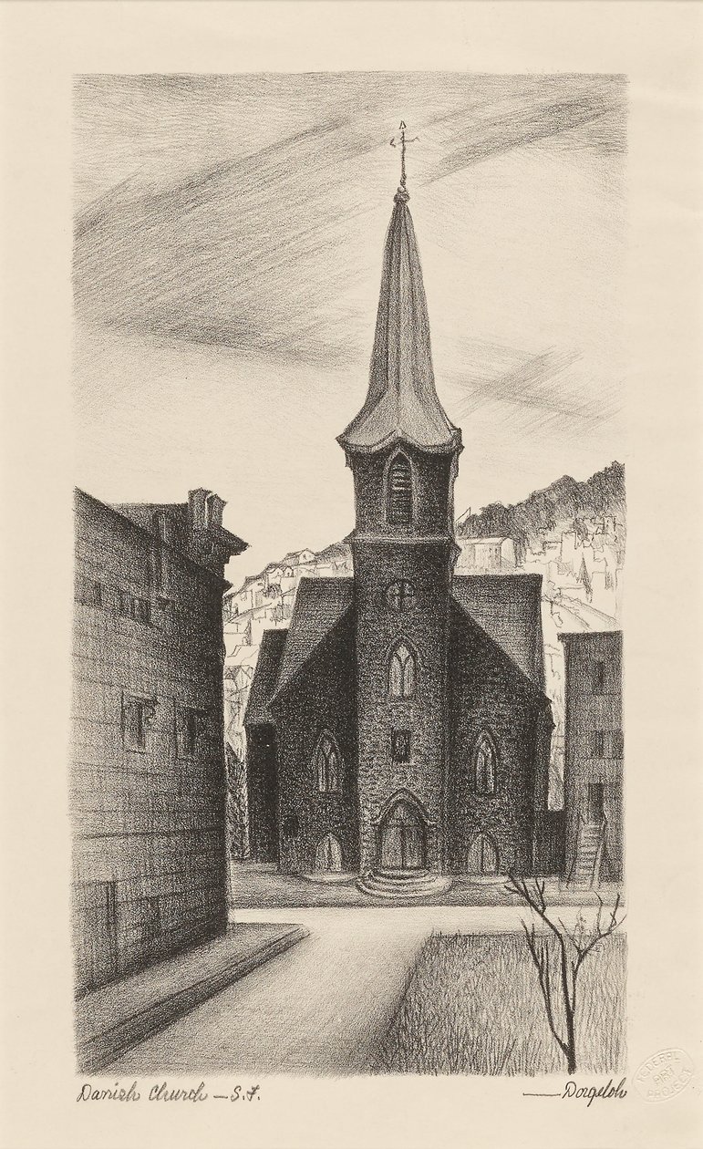 Duński kościół, San Francisco autorstwa Marguerite Redman Dorgeloh