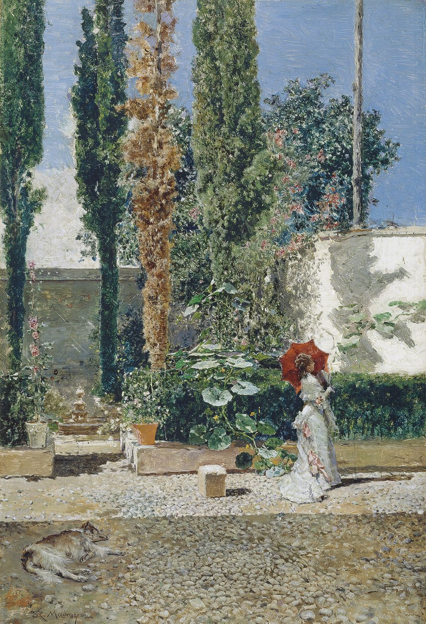 Ogród domu Fortuny, 1872 autorstwa Marià Fortuny