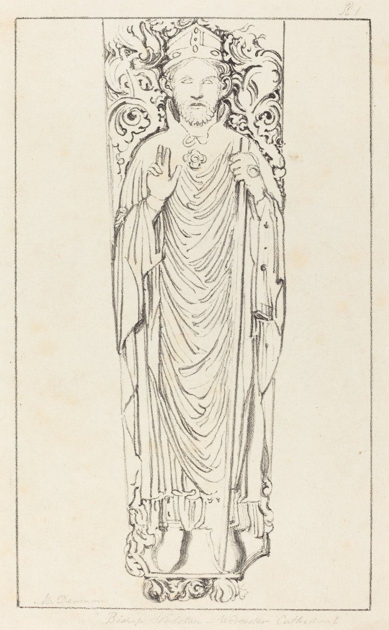 Biskup Wulstan w katedrze w Worcester autorstwa Maria Denman after John Flaxman