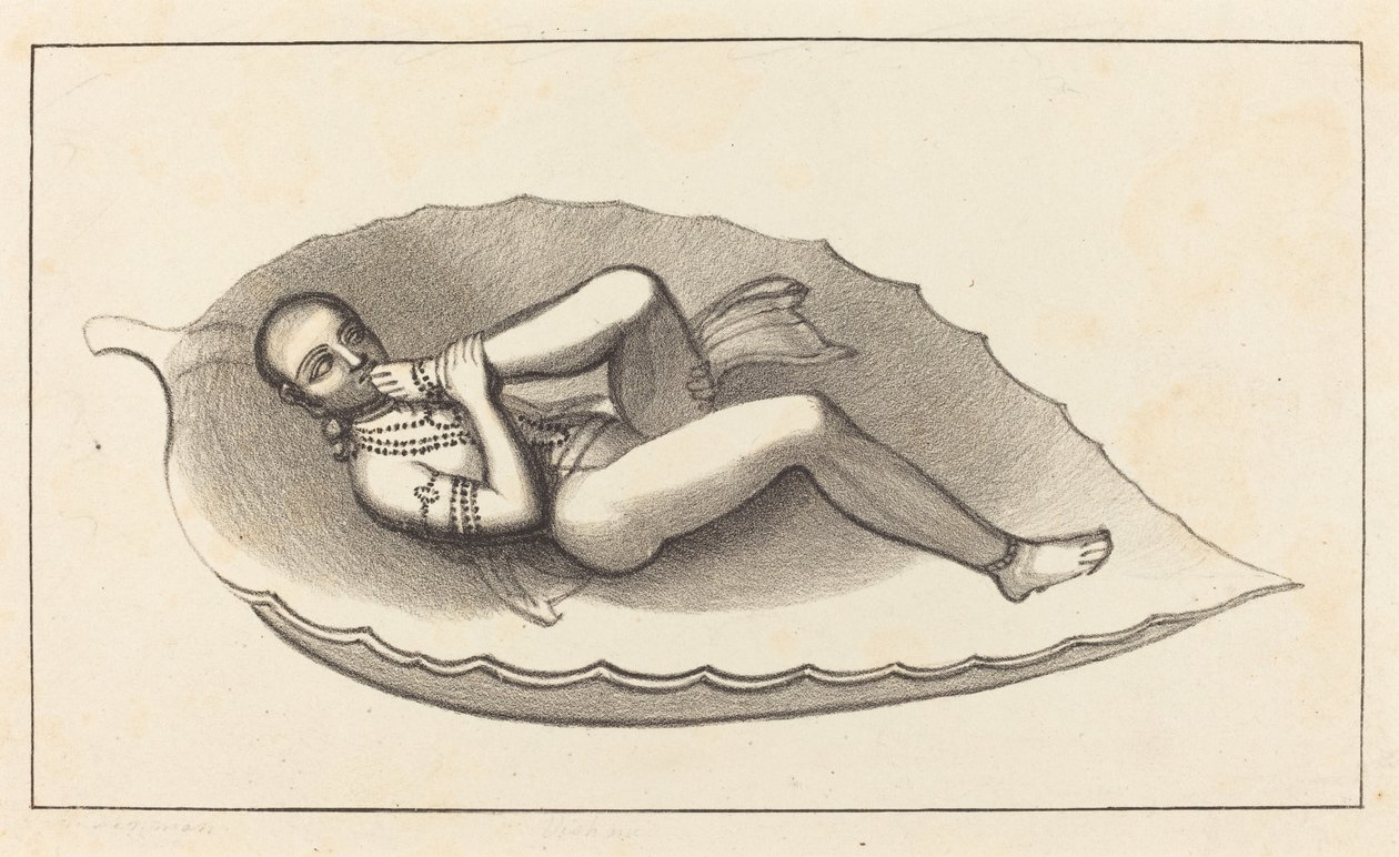 Wisznu, Stwarzający Agent Brahmy, Postawa, Godło Wieczności autorstwa Maria Denman after John Flaxman