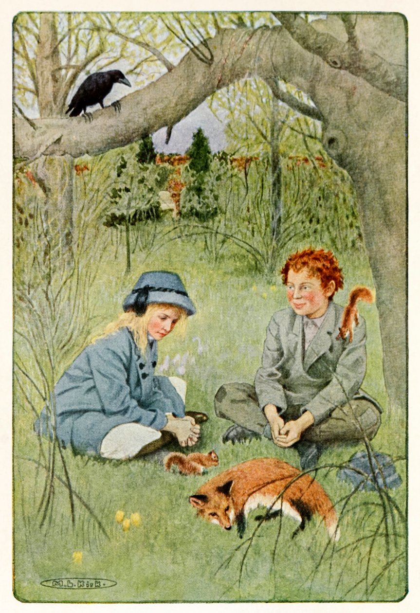 „Wydawało się nie do zniesienia pozostawienie takiej rozkoszy” z Tajemniczego ogrodu Frances Hodgson Burnett (1849-1924) autorstwa Maria Louise Kirk