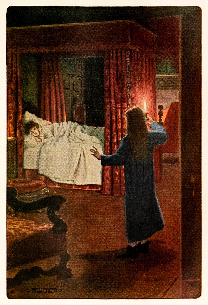 "Kim jesteś? - Czy jesteś duchem?" z Tajemniczego ogrodu Frances Hodgson Burnett (1849-1924) autorstwa Maria Louise Kirk