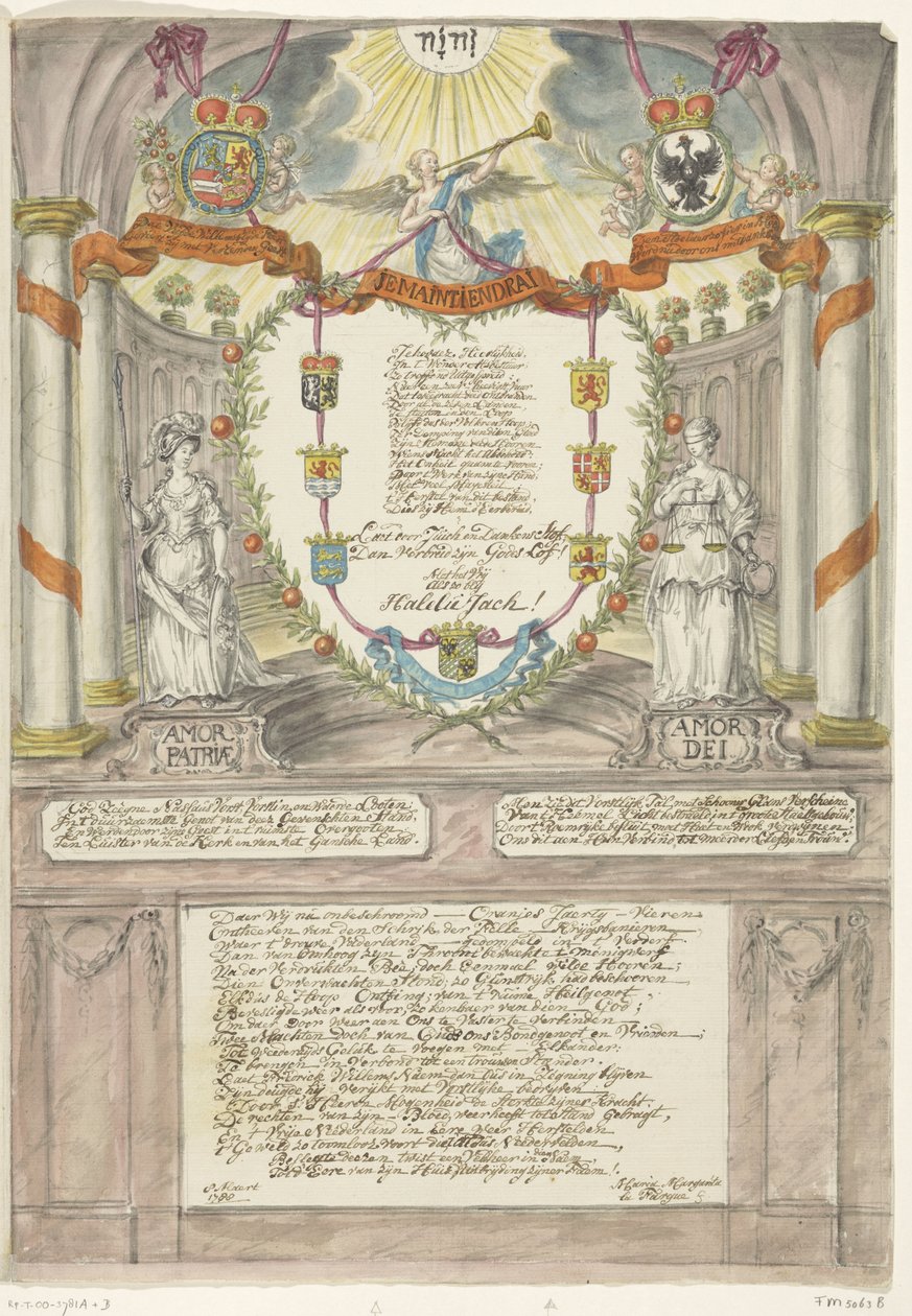 Wiersz dla księżniczki Wilhelminy na czterdzieste urodziny księcia Wilhelma V, 1788 autorstwa Maria Margaretha la Fargue