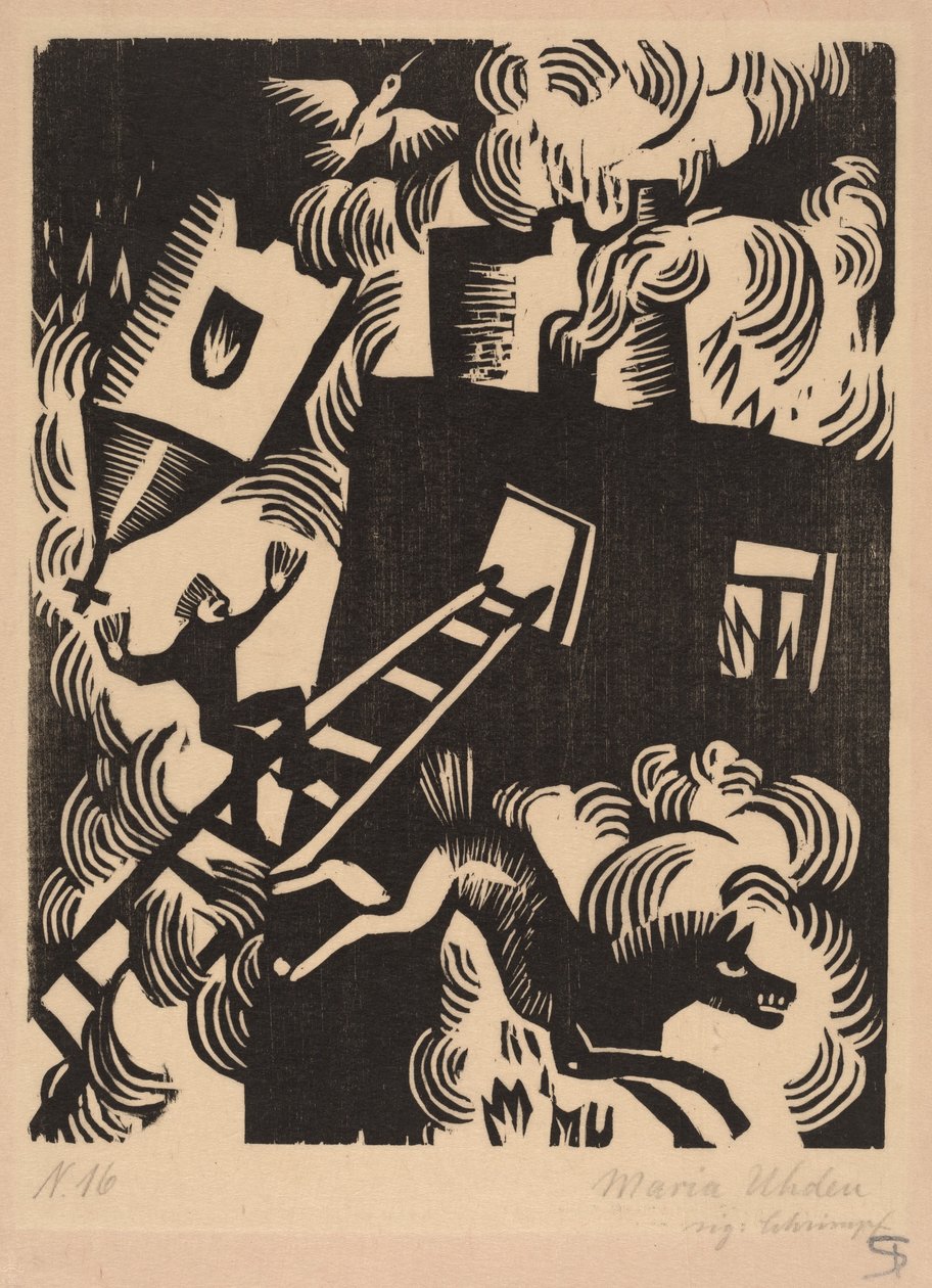 Płonący Dom, 1918. autorstwa Maria Uhden