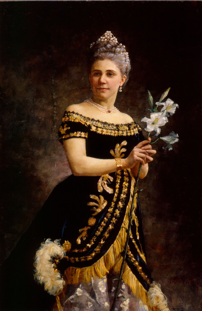 Portret śpiewaczki operowej Idy Basilier-Magelsen w roli Philine w operze „Mignon” Ambroise’a Thomasa autorstwa Maria Wiik
