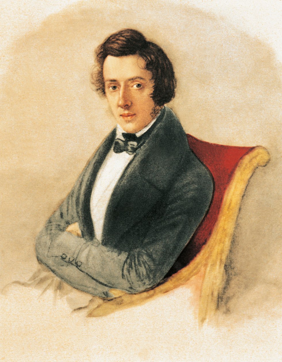 Fryderyk Chopin (akwarela na papierze) autorstwa Maria Wodzinska