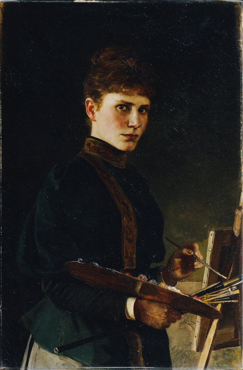 Autoportret przy sztalugach autorstwa Maria Wunsch