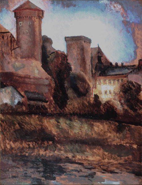 Wawel, Kraków. ok. 1930 (olej na pokładzie) autorstwa Marian Szczyrbula