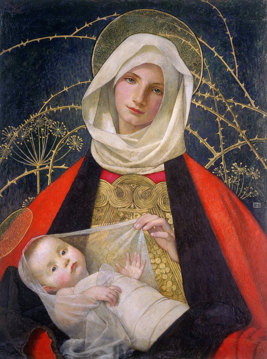 Мадонна ба Хүүхэд, 1907-08 (панел дээрх температур)поли autorstwa Marianne Stokes