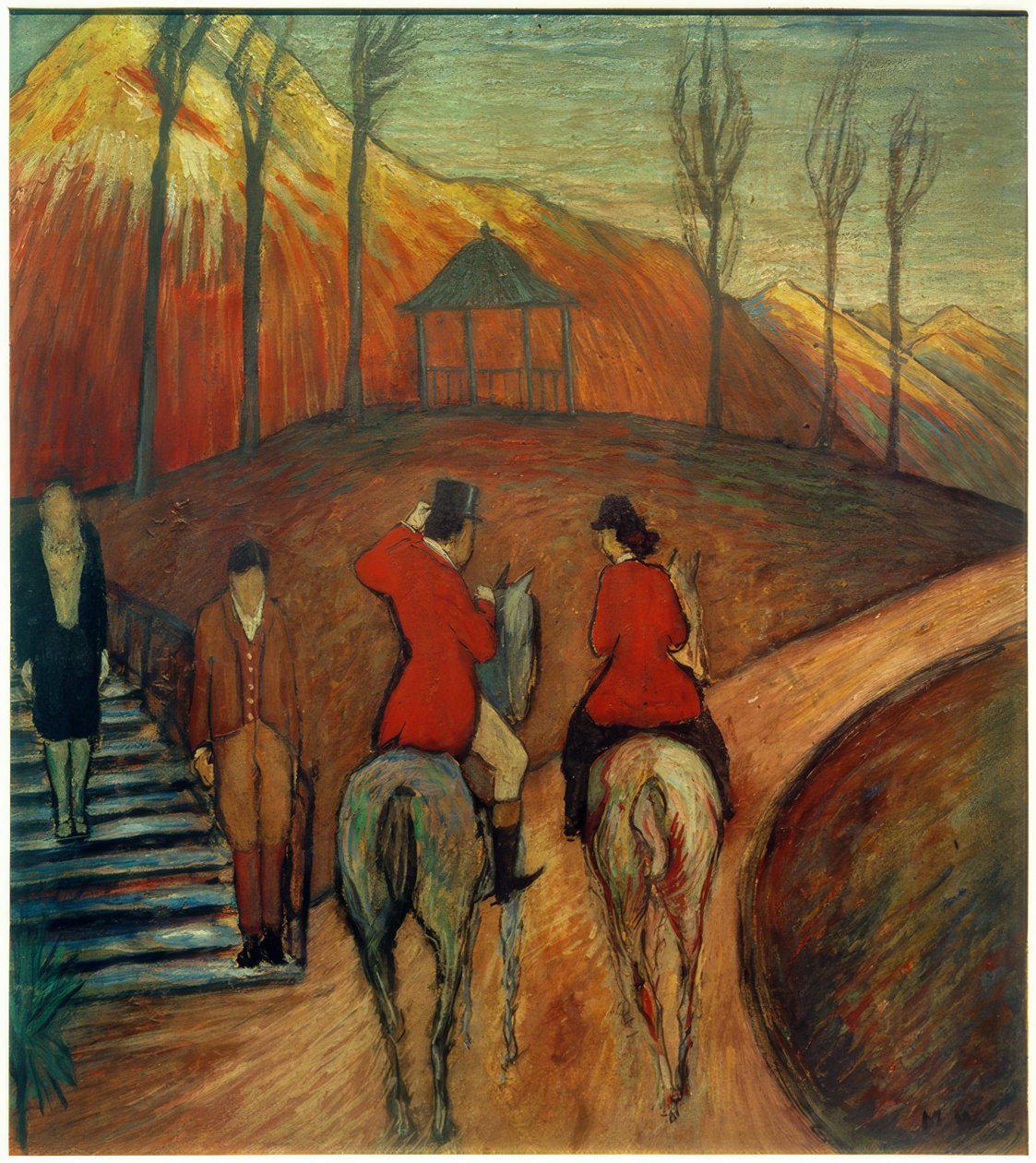 Krajobraz z jeźdźcem i amazonką autorstwa Marianne von Werefkin