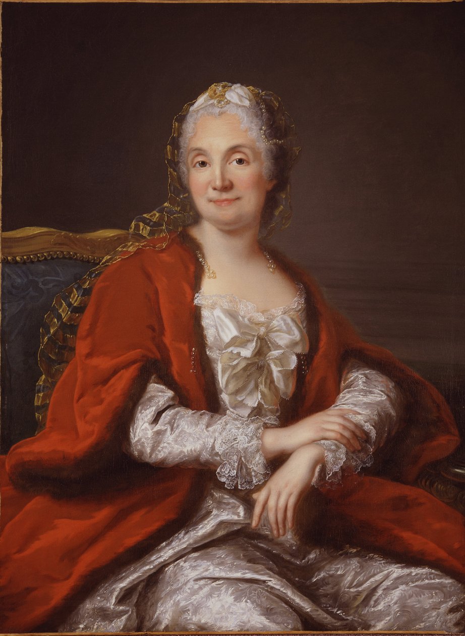 Marie Therese Rodet Geoffrin, salonre francaise – Portret Madame Geoffrin (1699-1777), autorstwa Loir, Marianne (1715-1769). Olej na płótnie, ok. 1760. Kolekcja prywatna autorstwa Marianne Loir