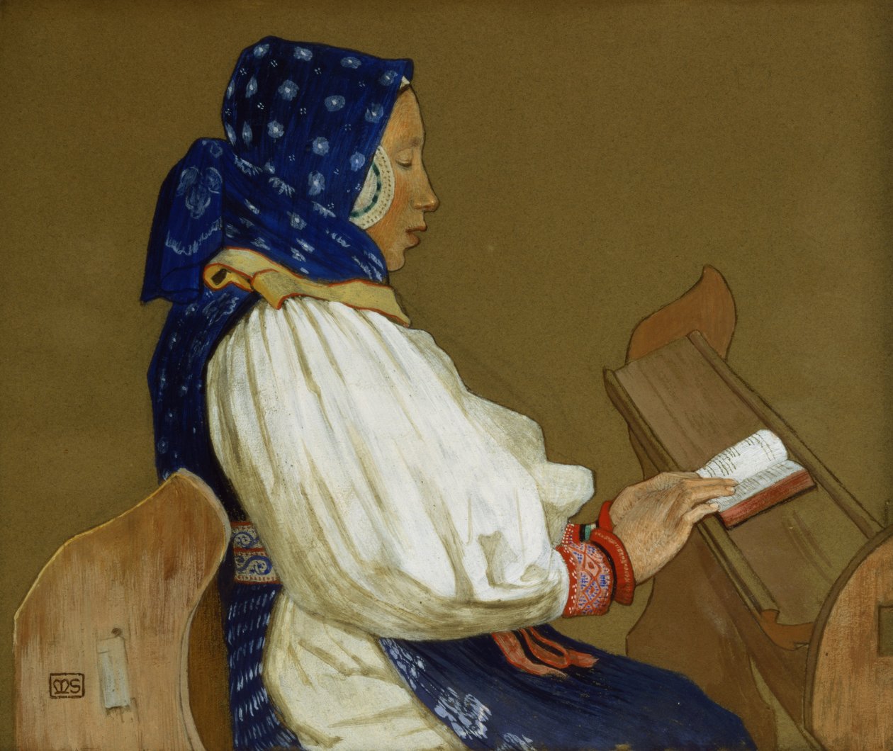 Słowaczka na modlitwie, Vazcecz, Węgry, 1907 autorstwa Marianne Stokes
