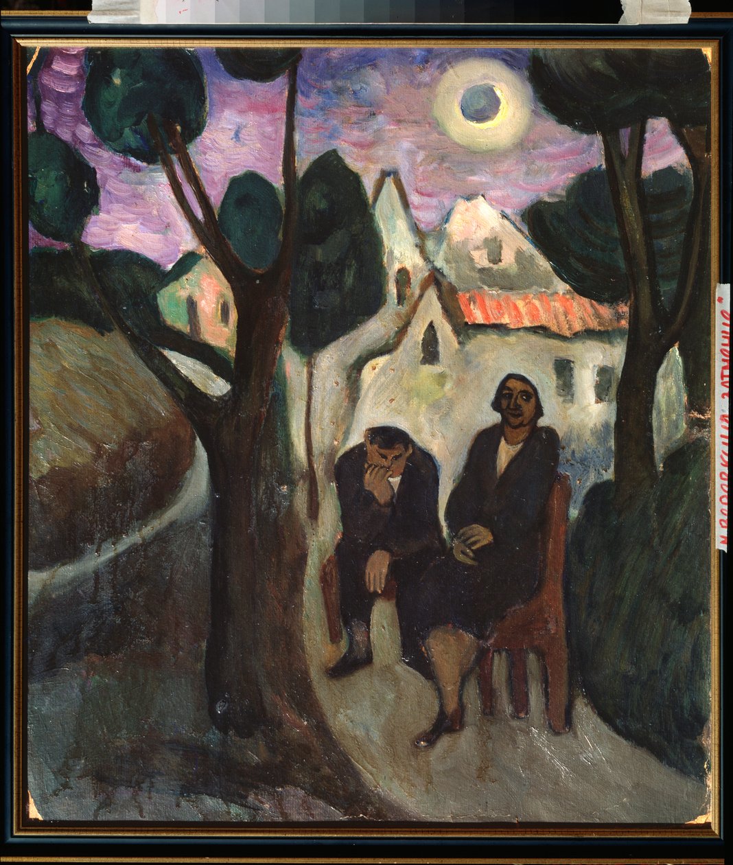 Zaćmienie Słońca - Obraz Marianne Von Werefkin (1860-1938), olej na płótnie, ok. 1910, sztuka rosyjska, XX wiek, ekspresjonizm - kolekcja prywatna autorstwa Marianne von Werefkin
