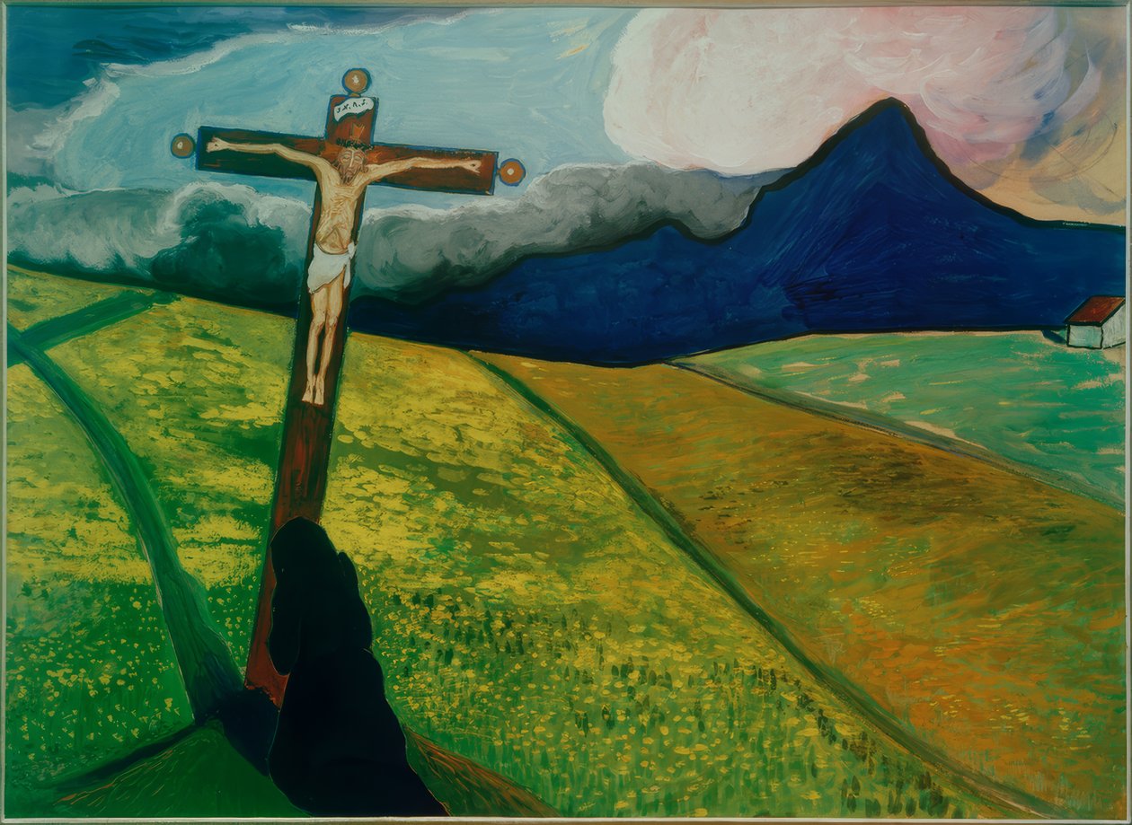 Krzyż w krajobrazie autorstwa Marianne von Werefkin