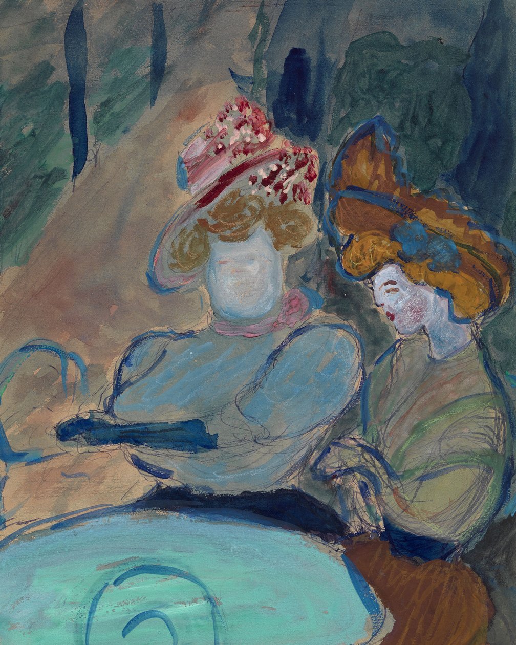 Dwie kobiety w ulicznej kawiarni autorstwa Marianne von Werefkin