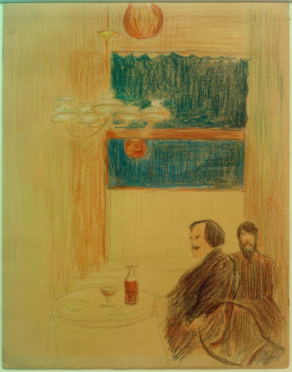 Dwóch mężczyzn w pubie autorstwa Marianne von Werefkin