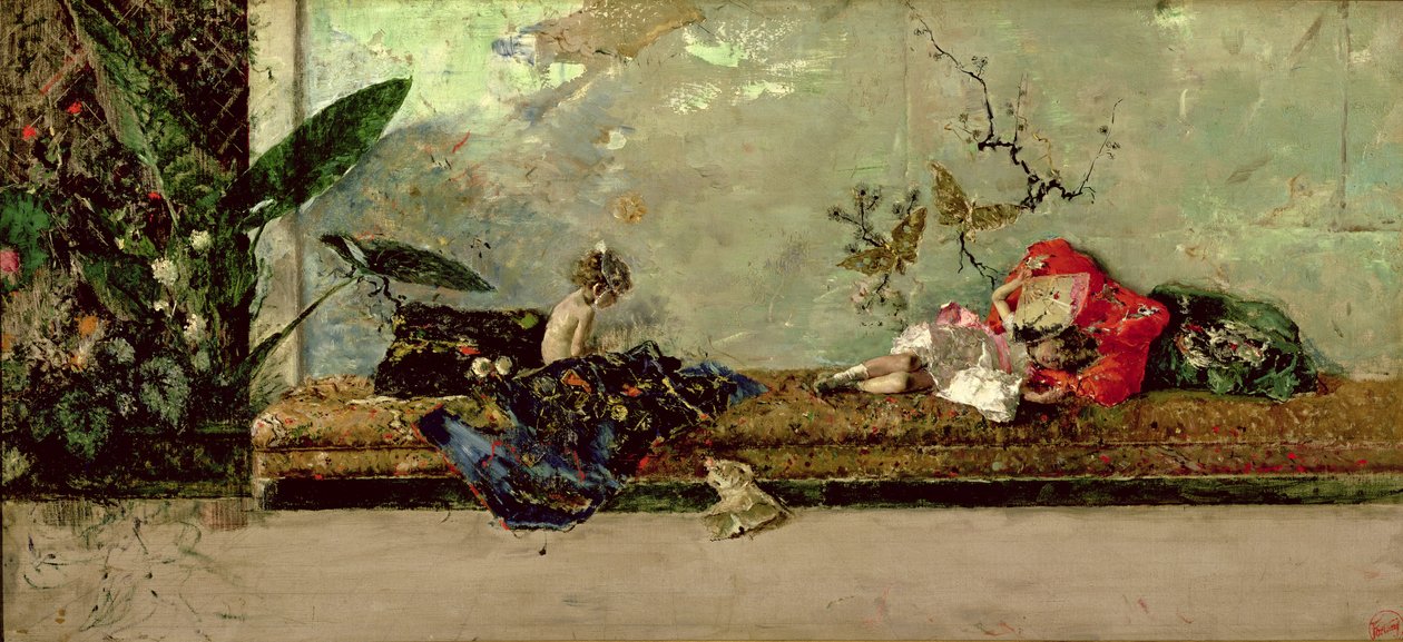 Dzieci Malarza w Salonie Japońskim autorstwa Mariano José María Bernardo Fortuny y Carbó