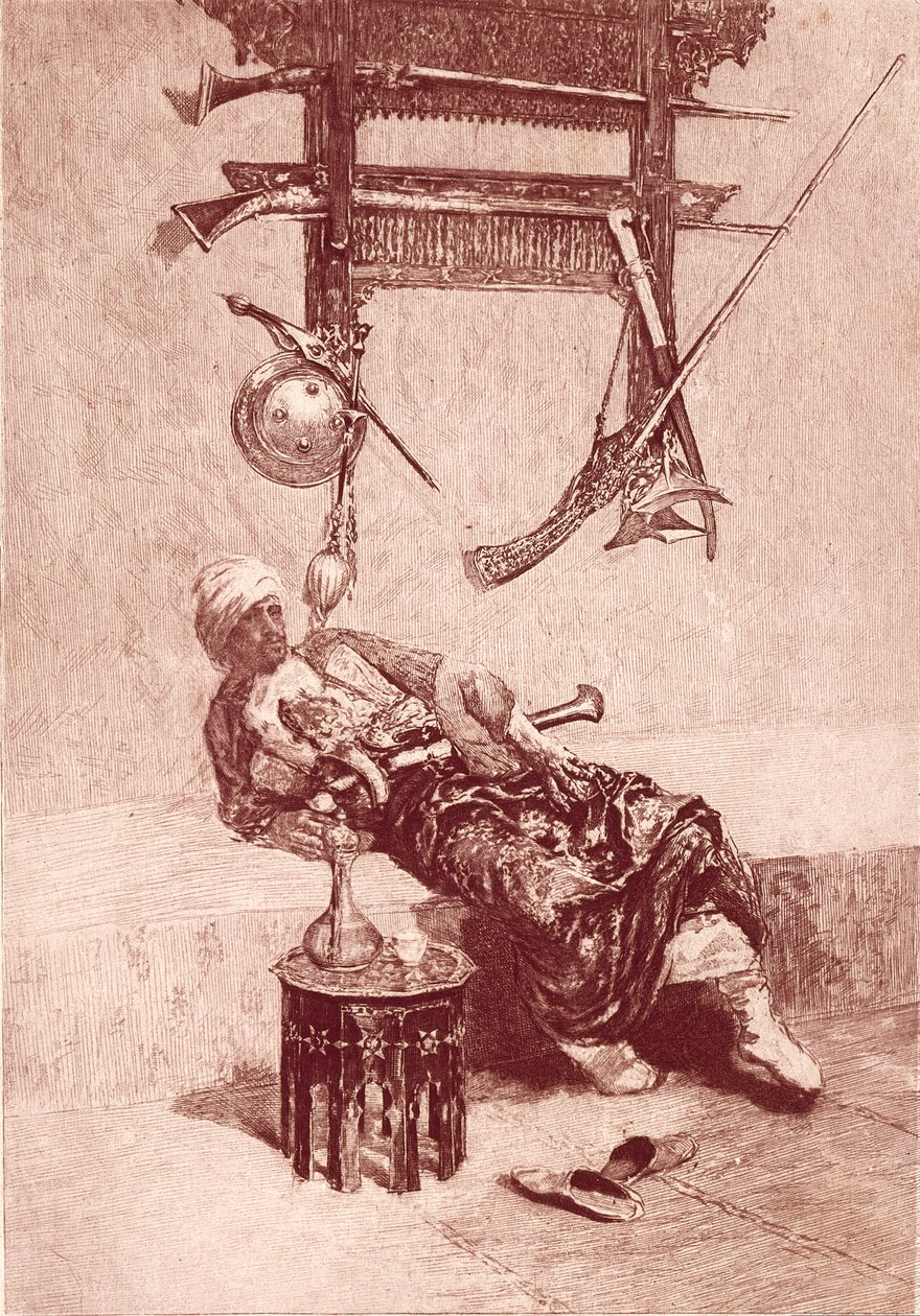 Moor of Tanger (rycina) autorstwa Mariano (after) Fortuny