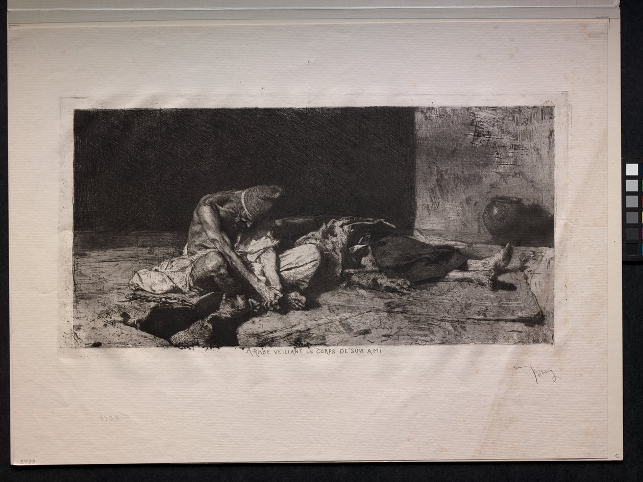 Arab czuwa nad ciałem swojego przyjaciela autorstwa Mariano Fortuny y Marsal