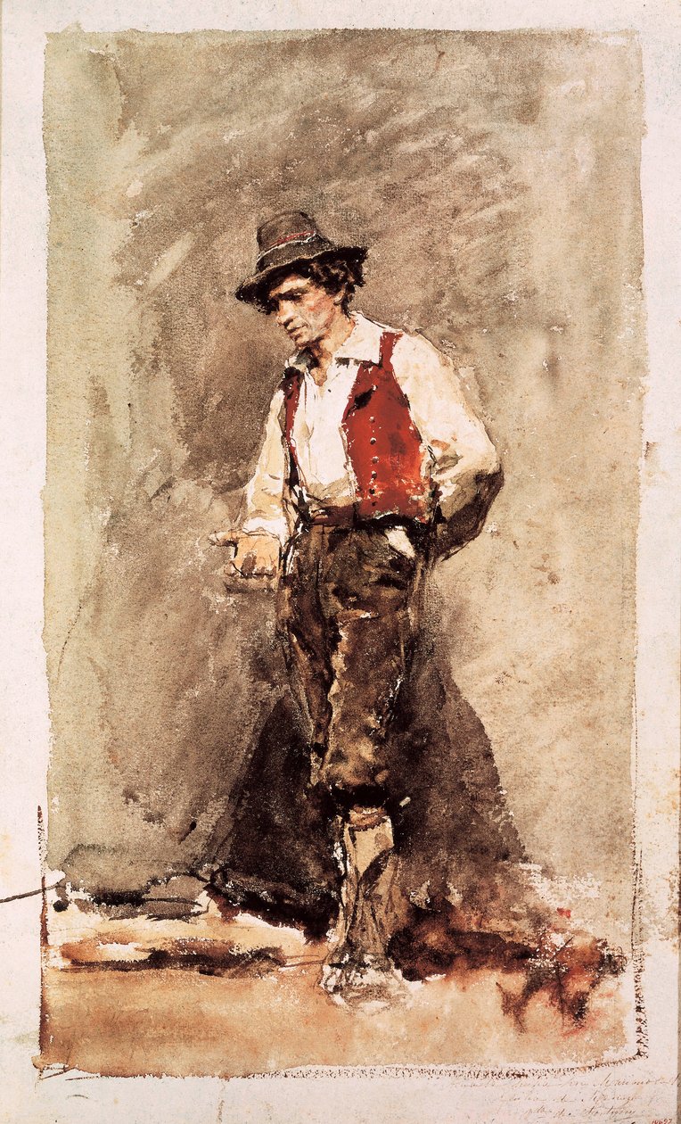 Kalabria. Akwarela Mariano Fortuny (1838-1874). 1868. Barcelona. Narodowe Muzeum Sztuki Katalonii. autorstwa Mariano Fortuny y Marsal