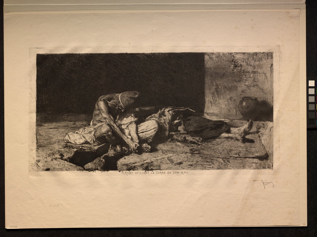 Arab czuwający nad ciałem przyjaciela, 1866. autorstwa Mariano Fortuny y Carbó